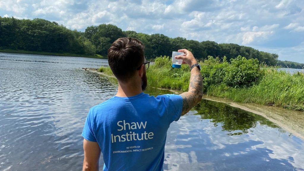Man taking water sample